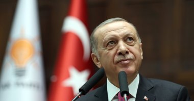 President Recep Tayyip Erdoğan speaks at his party's group meeting in Parliament in Ankara, Türkiye, Oct. 19, 2022. (AA Photo)