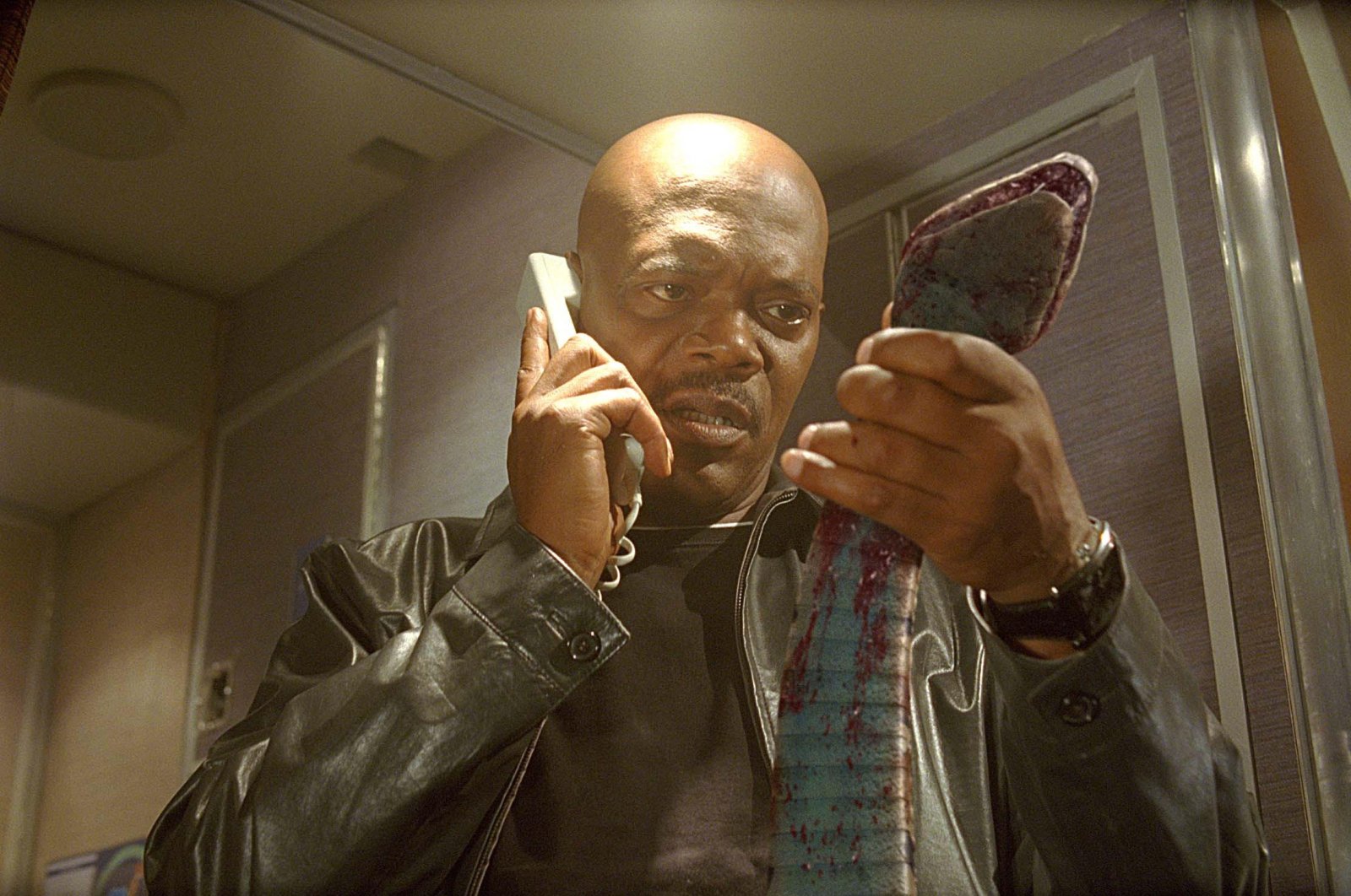 Samuel L. Jackson, in a scene from the film &quot;Snakes on a Plane.&quot; (Reuters Photo)