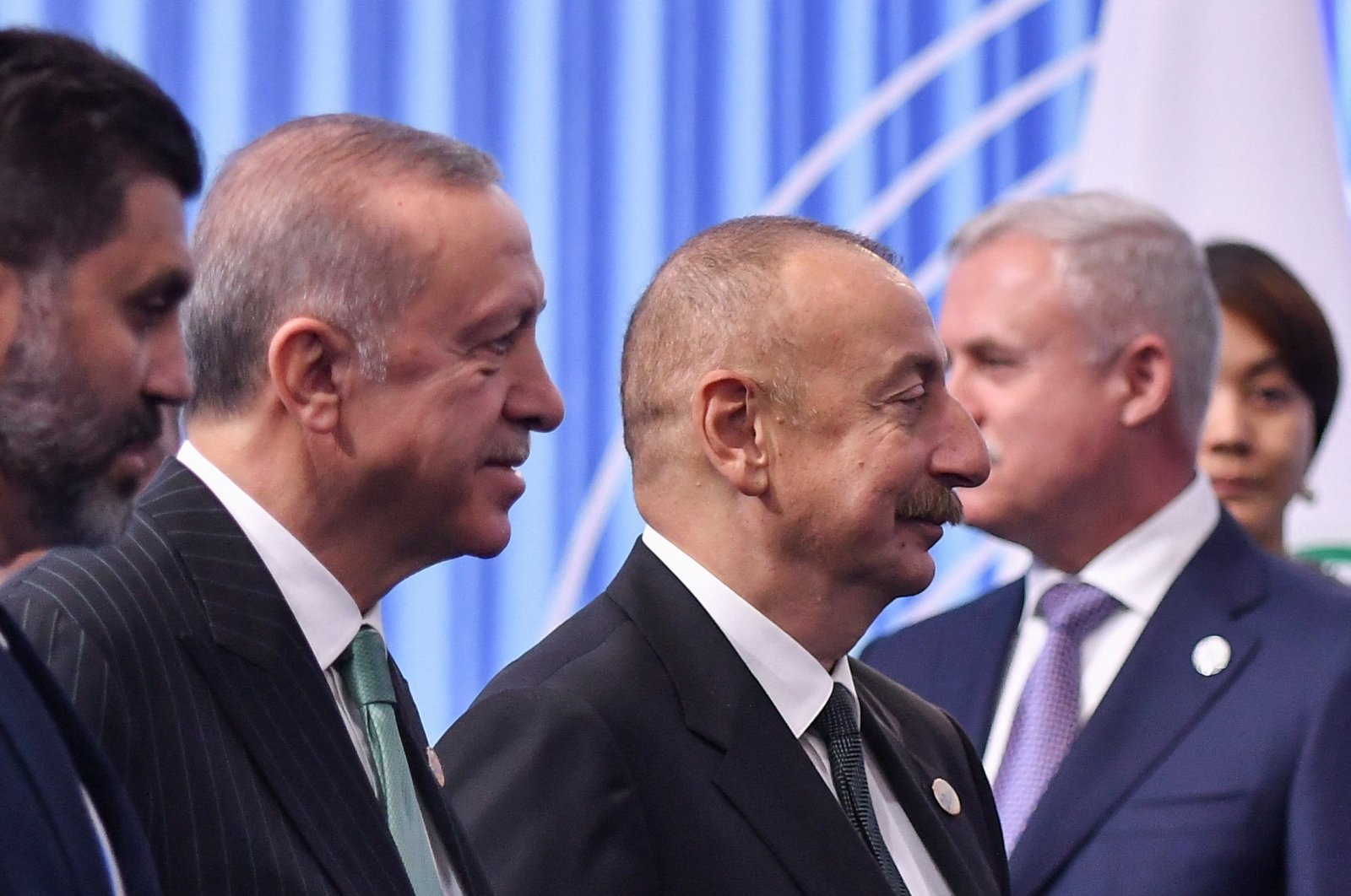 President Tayyip Erdoğan and Azerbaijan&#039;s President Ilham Aliyev take part in the 6th summit of the Conference on Interaction and Confidence-building Measures in Asia (CICA), in Astana, Kazakhstan Oct. 13, 2022.  REUTERS/Turar Kazangapov