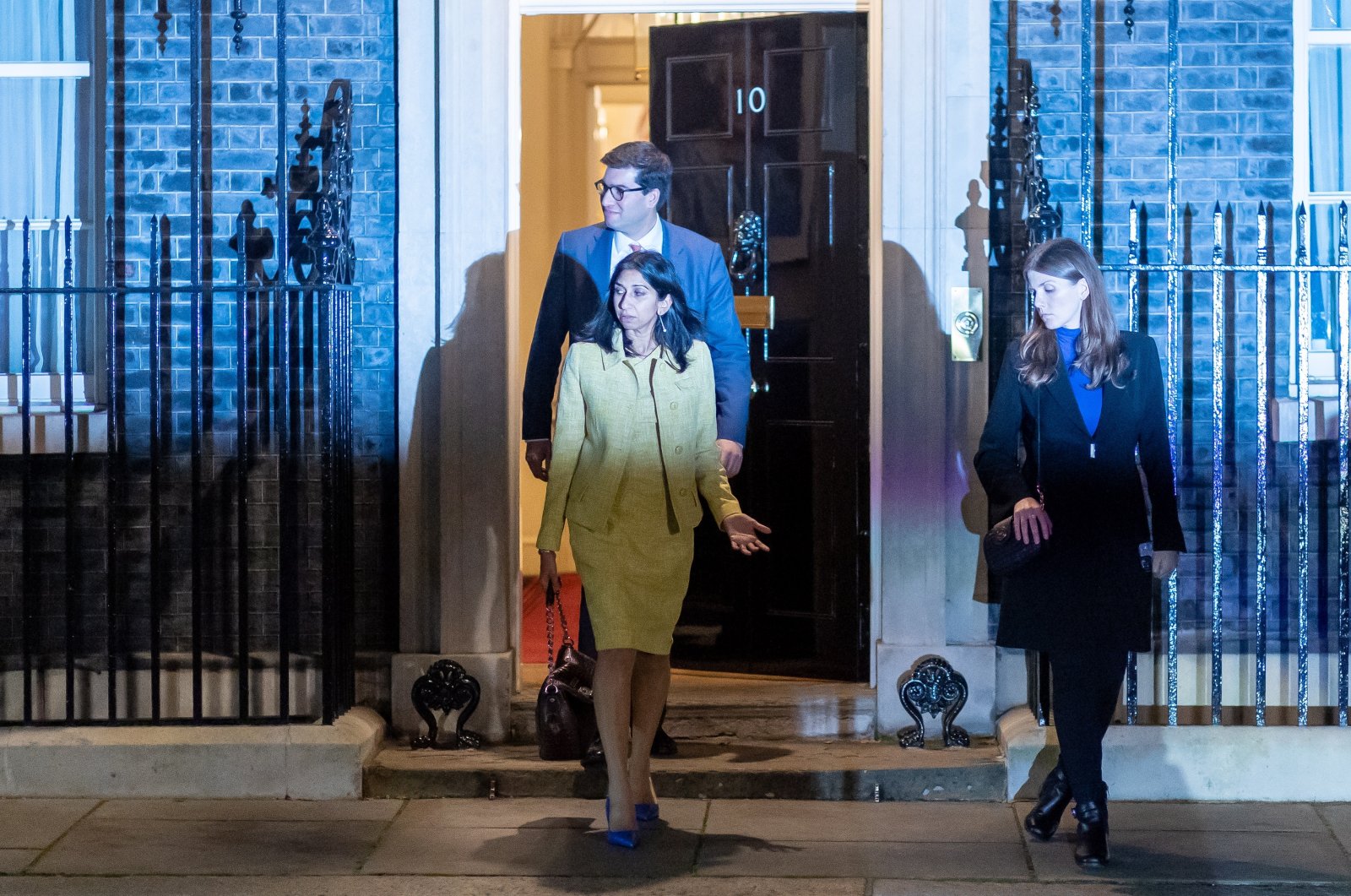 British Home Secretary Suella Braverman leaves Downing Street following a Cabinet meeting, London, U.K., Oct. 17, 2022. (EPA Photo)