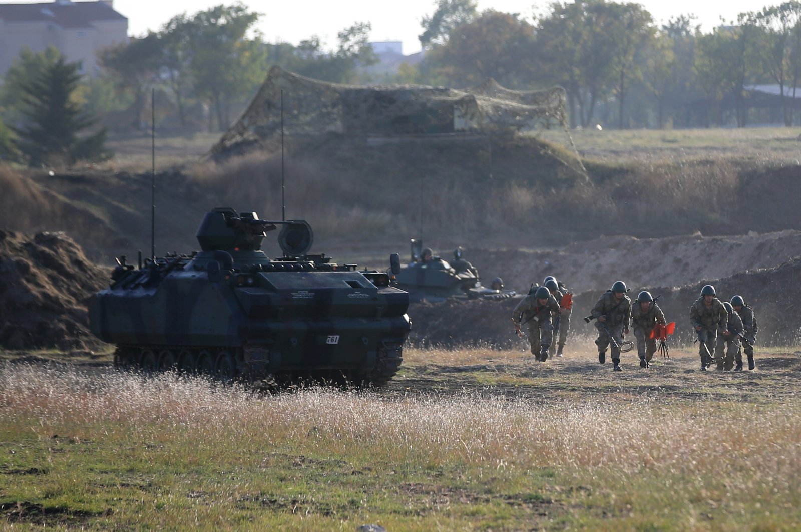 Members of the Turkish Armed Forces are seen during a military drill in Kırklareli, Türkiye, Oct. 9, 2022 (AA Photo)