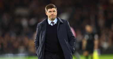 Former Aston Villa manager Steven Gerrard looks dejected after the match at Craven Cottage. London, Britain, Oct. 20, 2022. (REUTERS Photo)