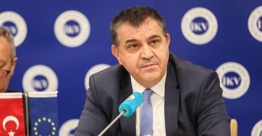 Deputy Foreign Minister Faruk Kaymakcı speaks at a panel in Istanbul, Türkiye, Oct. 20, 2022. (AA)