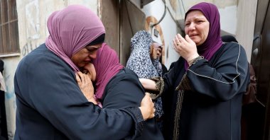 Women mourn during the funeral of Palestinian Salah Al-Buraiki, who was killed by Israeli forces during clashes in a raid, Jenin, Israeli-occupied West Bank, Oct. 21, 2022. (Reuters Photo)
