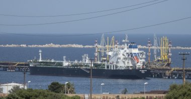 The San Sebastian oil tanker is moored at the docks of the Russian-owned ISAB refinery in Priolo-Gargallo near Syracuse, Sicily, Italy, May 31, 2022. (AP Photo)