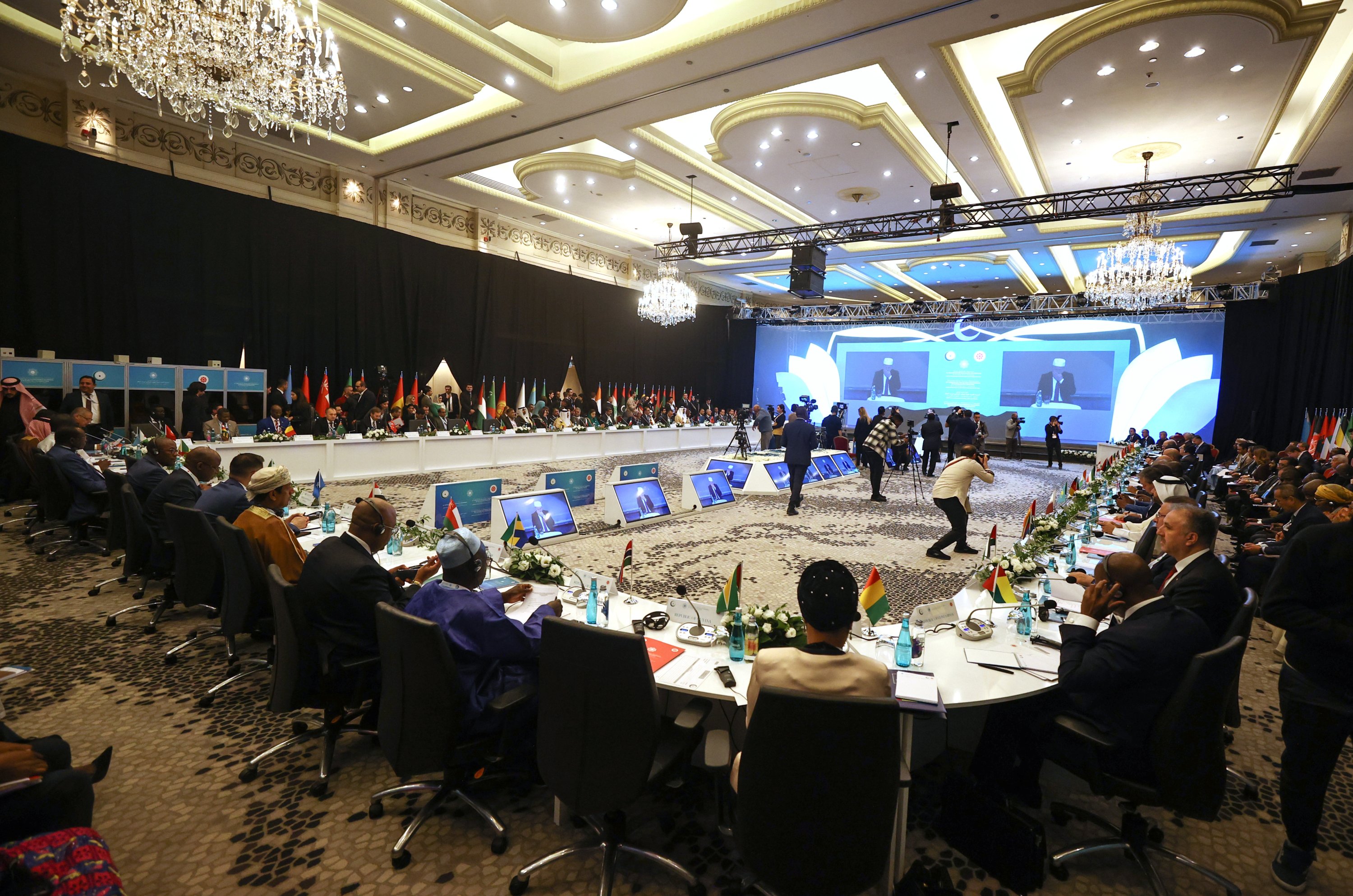 Officials attend the 12th OIC Information Ministers Conference, Istanbul, Turkey, October 22, 2022. (AA Photo)