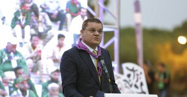 Libyan Prime Minister Abdul Hamid Dbeibah attends a celebration for youth in the city of Zawiya, 30 kilometers (19 miles) west of Tripoli, Libya, Oct. 13, 2022. (AP File Photo)