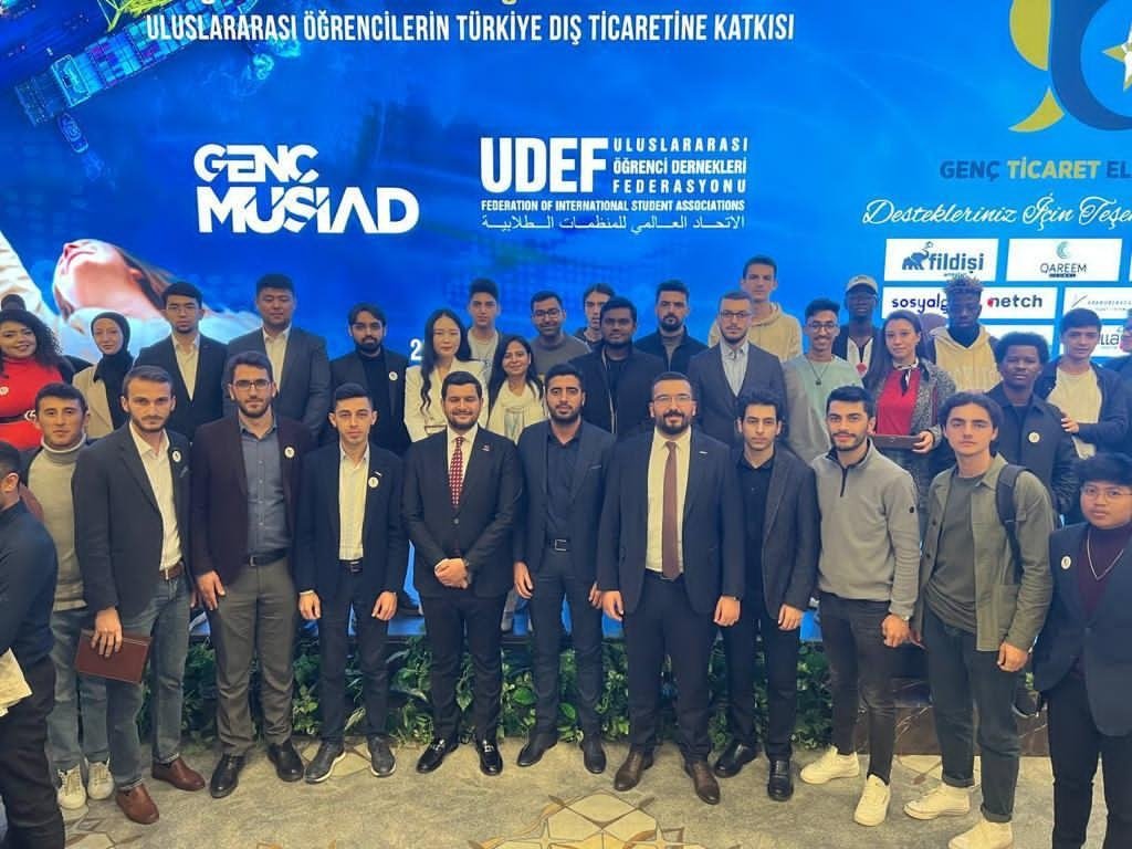 International students were awarded the title of "Young Trade Ambassador" at the MUSIAD headquarters, Istanbul, Oct. 22, 2022. (Photo by Sisa Bodani)