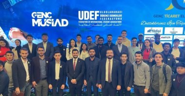 International students were awarded the title of "Young Trade Ambassador" at the MUSIAD headquarters, Istanbul, Oct. 22, 2022. (Photo by Sisa Bodani)