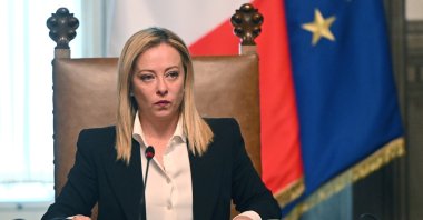 Italy's new Prime Minister Giorgia Meloni holds the first council of Ministers, Rome, Italy, Oct. 23, 2022. (EPA Photo)