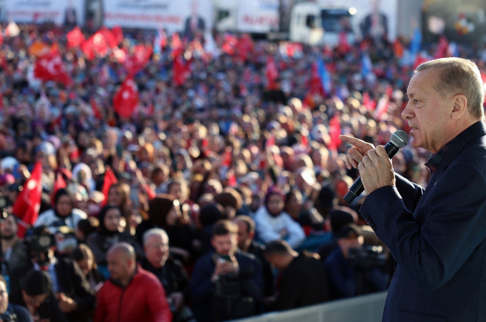 President Recep Tayyip Erdoğan speaks during an event in the eastern province of Malatya, Türkiye, Oct. 22. (AA Photo)