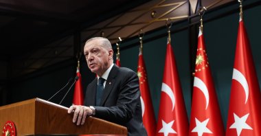 President Recep Tayyip Erdoğan speaks following a Cabinet meeting in the capital Ankara, Türkiye, Oct. 24, 2022. (AA Photo)