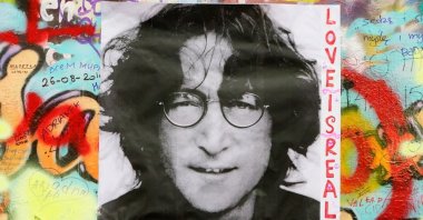 The Lennon Wall has been filled with John Lennon-inspired graffiti and Beatles lyrics since the 1980s, Prague, Czech Republic, Dec. 15. (Shutterstock Photo)