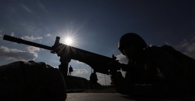 Members of the Turkish Armed Forces are seen during a military drill in Kırklareli, Türkiye, Oct. 9, 2022. (AA Photo)