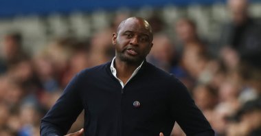 Crystal Palace manager Patrick Vieira during Premier League match between Everton and Crystal Palace at the Goodison Park. Liverpool, Britain, Oct. 22, 2022. (Reuters Photo)