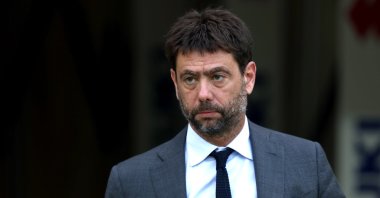 Juventus President Andrea Agnelli looks on during the Serie A match between Torino FC and Juventus FC at Stadio Grande Torino, Turin, Italy, Oct. 15, 2022. (Getty Images Photo)