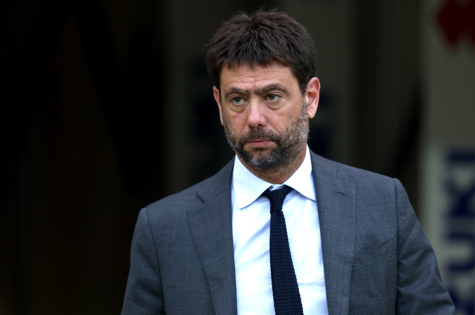 Juventus President Andrea Agnelli looks on during the Serie A match between Torino FC and Juventus FC at Stadio Grande Torino, Turin, Italy, Oct. 15, 2022. (Getty Images Photo)