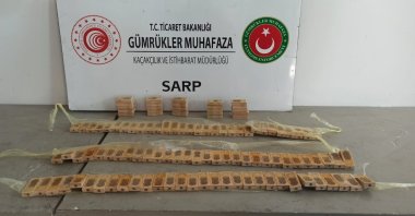 A view of seized boxes containing bees, in Artvin, northeastern Türkiye, Oct. 27, 2022. (DHA Photo)  