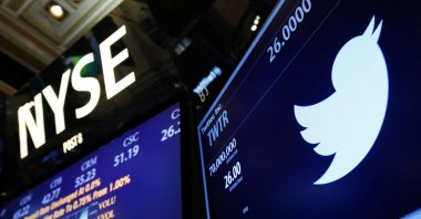The Twitter logo is seen on the floor at the New York Stock Exchange in New York, U.S., Nov. 7, 2013. (Reuters Photo)