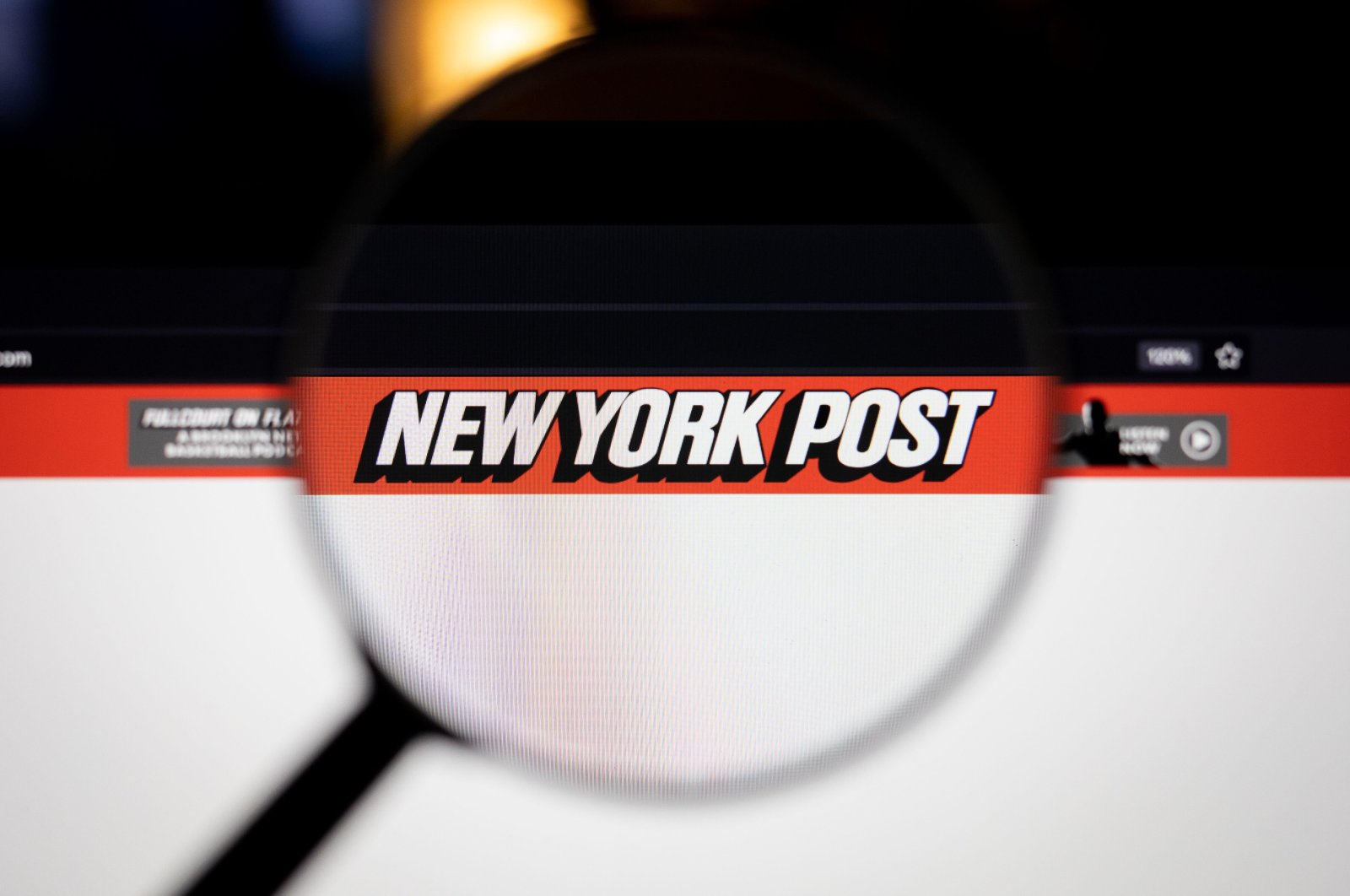 New York Post&#039;s logo is seen on the daily tabloid&#039;s website on a computer screen, June 20, 2021. (Reuters Photo)