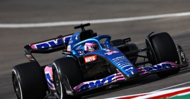 Fernando Alonso of Spain driving the (14) Alpine F1 A522 Renault on track during the F1 Grand Prix of USA at Circuit of The Americas, Austin, Texas, Oct. 23, 2022. (Getty Images Photo)