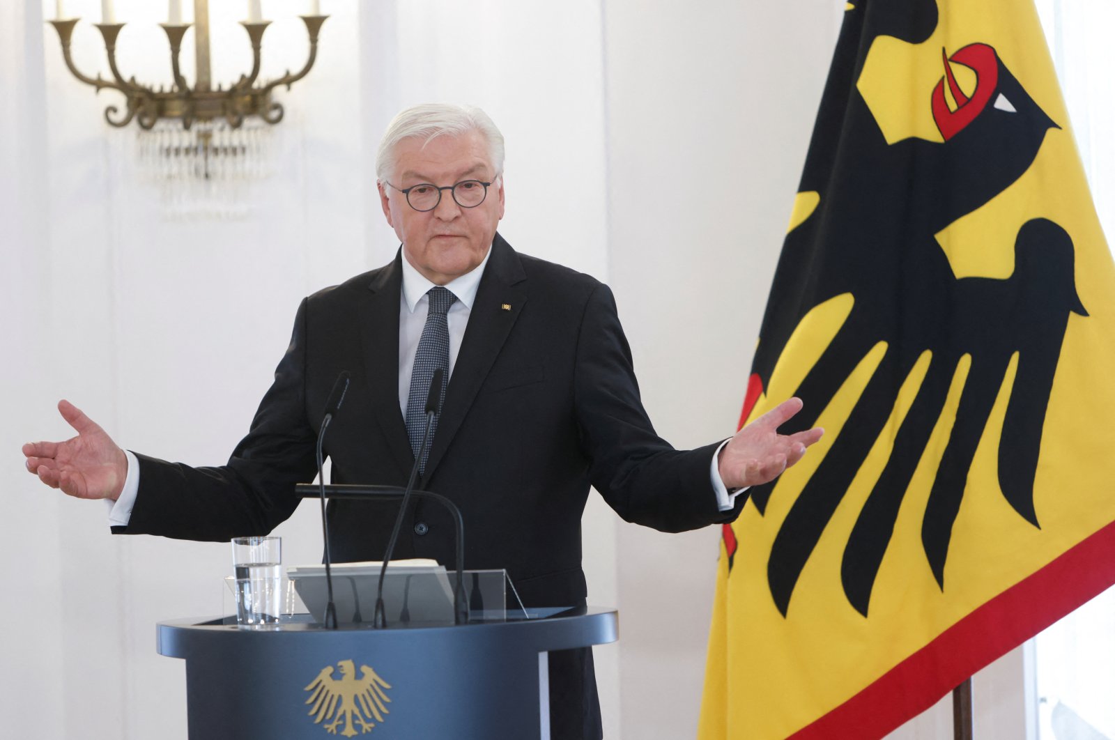 German President Frank-Walter Steinmeier addresses the nation in a speech titled, &quot;Strengthening all that connects us,&quot; in Berlin, Germany, Oct. 28, 2022. (Reuters Photo)