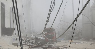 A general view shows the scene of an explosion near the education ministry building along K5 street in Mogadishu, Somalia, Oct. 29, 2022. (Reuters Photo)