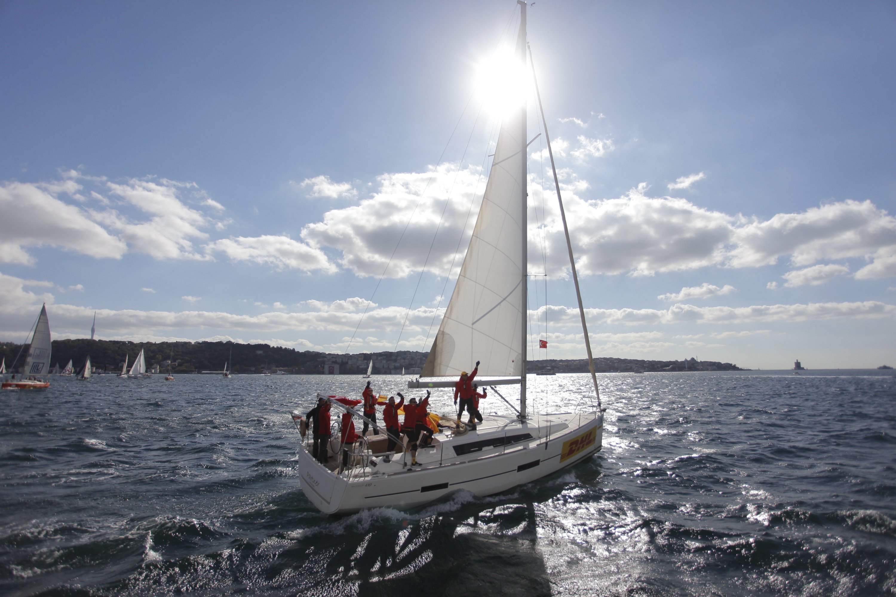 Boats take part in the 3rd Presidential International Yacht Races, Istanbul, Türkiye, Oct. 29, 2022. (DHA Photo)