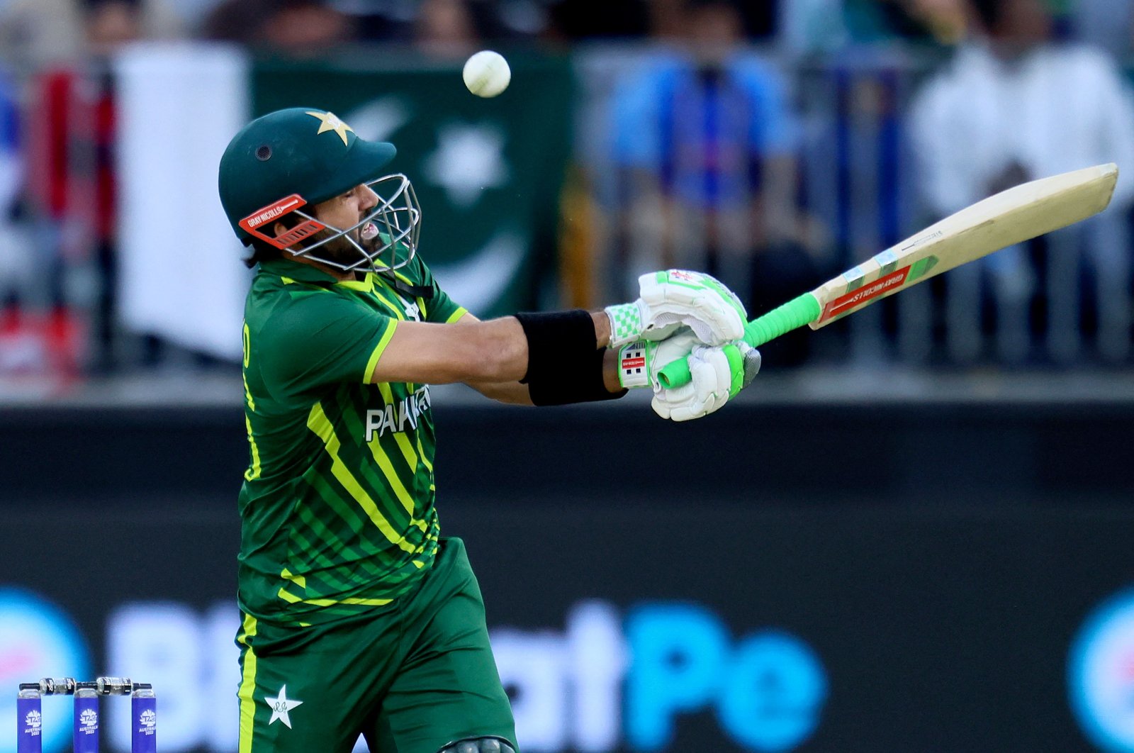 Pakistan&#039;s Muhammad Rizwan during an ICC men&#039;s T20 World Cup match against the Netherlands, Perth, Australia, Oct. 30, 2022. (AFP Photo)