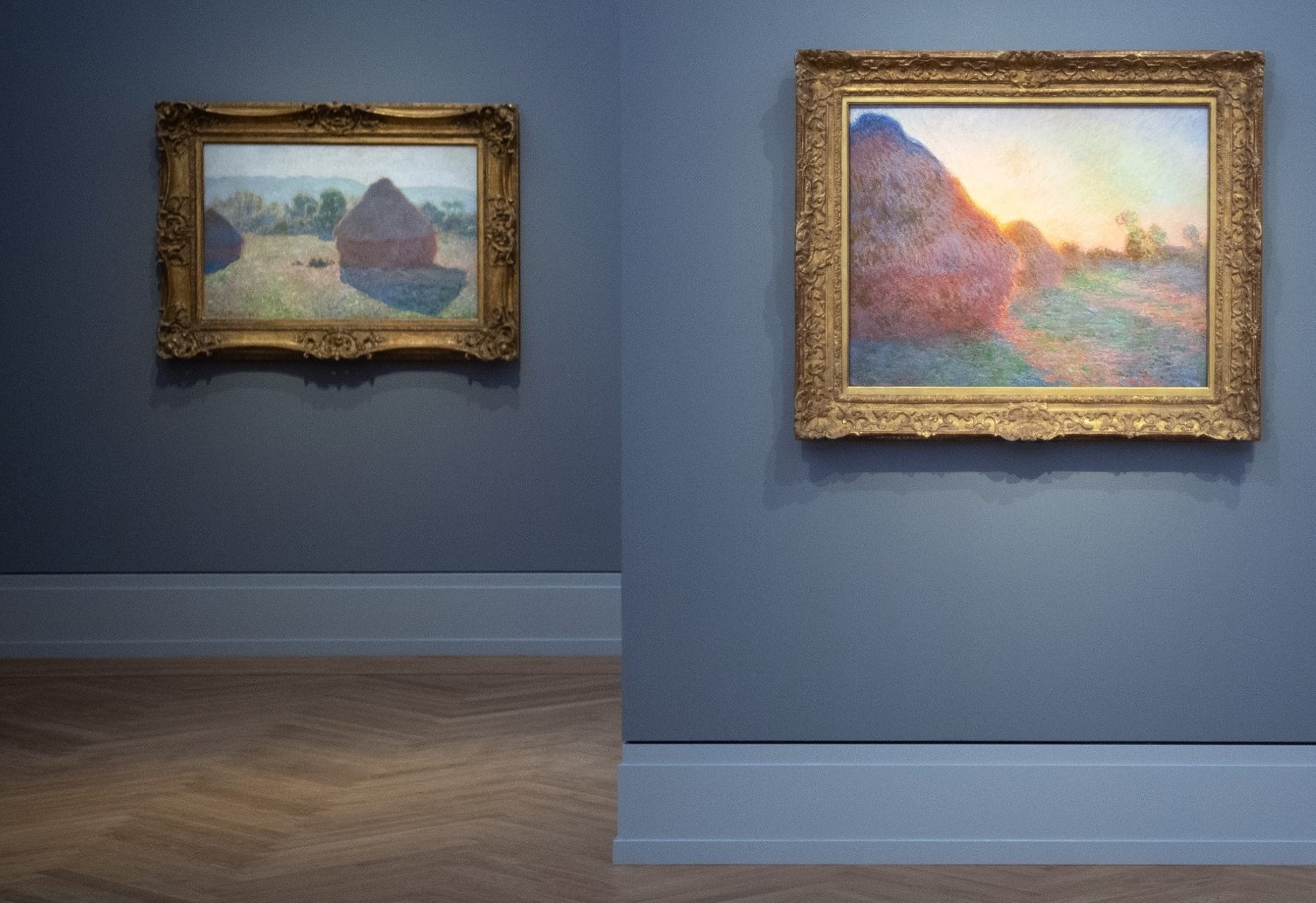 Sebuah karya impresionis Prancis Claude Monet baru-baru ini dipukul dengan pure kentang di museum Barberini Jerman di Potsdam, Jerman, 20 Februari 2020. (Foto dpa)