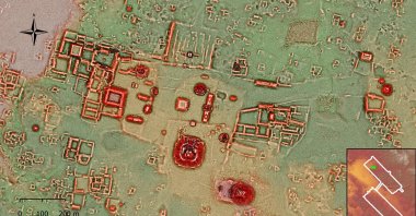 A graphic illustrating new details, uncovered using LiDAR laser technology, of the ancient Mayan city of Calakmul, Mexico, in this undated handout image. (Reuters Photo)