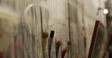 Examples of the "Spanish knot" in carpet weaving, Madrid, Spain, Oct. 17, 2022. (AA Photo)