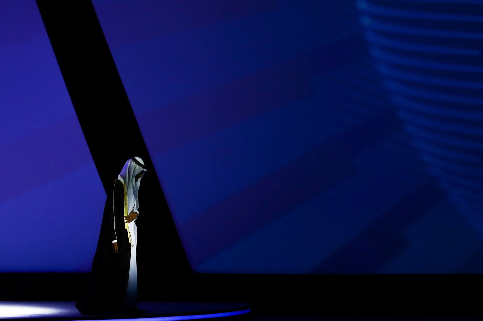 Saudi Arabia&#039;s Energy Minister Prince Abdulaziz bin Salman leaves the stage after speaking at the Abu Dhabi International Petroleum Exhibition &amp; Conference (ADIPEC) in Abu Dhabi, United Arab Emirates, Oct. 31, 2022. (Reuters Photo)