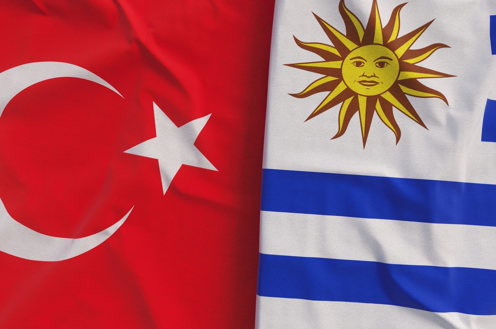 The flags of Türkiye and Uruguay are seen in this undated photo. (Shutterstock Photo)