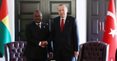 President Recep Tayyip Erdoğan (R) meets with Guinea-Bissau's President Umaro Sissoco Embalo in this undated photo. (AA File Photo)