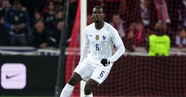 Paul Pogba of France in action during the International friendly match between France and South Africa. Lille, France, March 29, 2022. (Getty Images Photo)