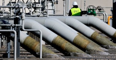 Pipes at the landfall facilities of the "Nord Stream 1" gas pipeline are pictured in Lubmin, Germany, March 8, 2022. (Reuters Photo)