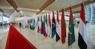 Flags are seen ahead of the Arab League Summit in Algiers, Algeria, Nov. 1, 2022. (Reuters Photo)