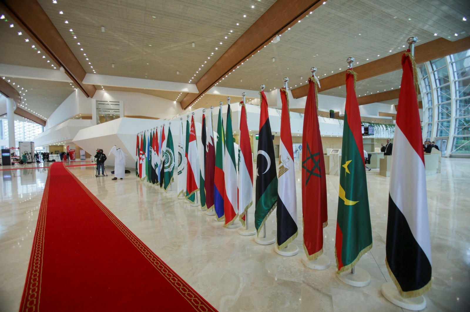 Flags are seen ahead of the Arab League Summit in Algiers, Algeria, Nov. 1, 2022. (Reuters Photo)