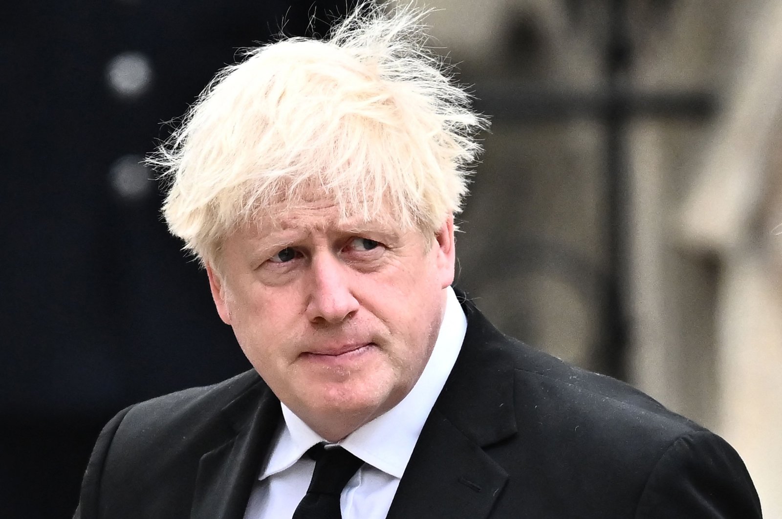 Former British Prime Minister Boris Johnson arrives at Westminster Abbey for the state funeral service for Britain&#039;s Queen Elizabeth II, London, U.K, Sept. 19, 2022. (AFP File Photo)