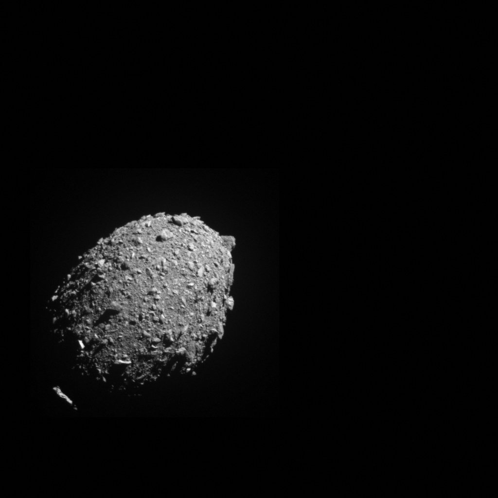 Asteroid moonlet Dimorphos as seen by the DART spacecraft 11 seconds before impact, Oct. 11, 2022. (AFP Photo)