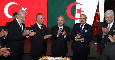 Defense Minister Hulusi Akar (C) attends Algeria&#039;s 68th anniversary of the Nov. 1 revolution in Ankara, Türkiye, Nov. 1, 2022. (AA Photo)