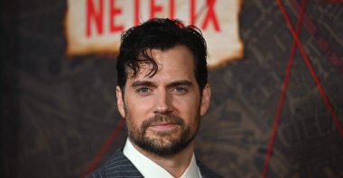 British actor Henry Cavill arrives for the premiere of Netflix&#039;s "Enola Holmes 2" at the Paris Theatre in New York City, U.S., Oct. 27, 2022. (AFP Photo)