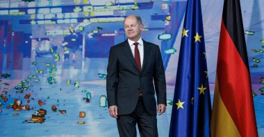 German Chancellor Olaf Scholz arrives at the chancellery in Berlin, Germany, Oct. 31, 2022. (AFP Photo)