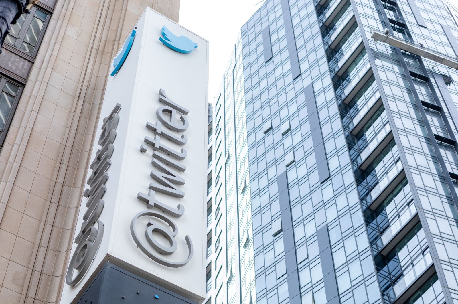 The Twitter sign is seen at the company&#039;s headquarters in San Francisco, California, U.S., Oct. 28, 2022. (AFP Photo)