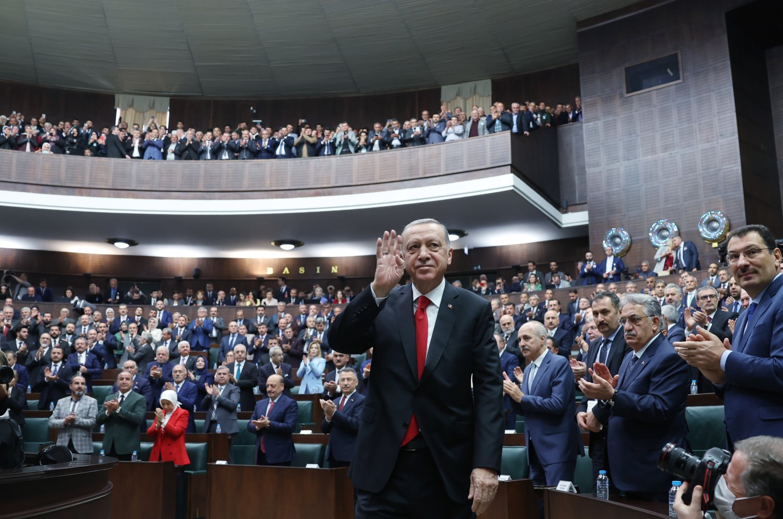 President Recep Tayyip Erdoğan attends a ruling Justice and Development Party (AK Party) group meeting in the capital Ankara, Türkiye, Nov. 2, 2022. (AA Photo)