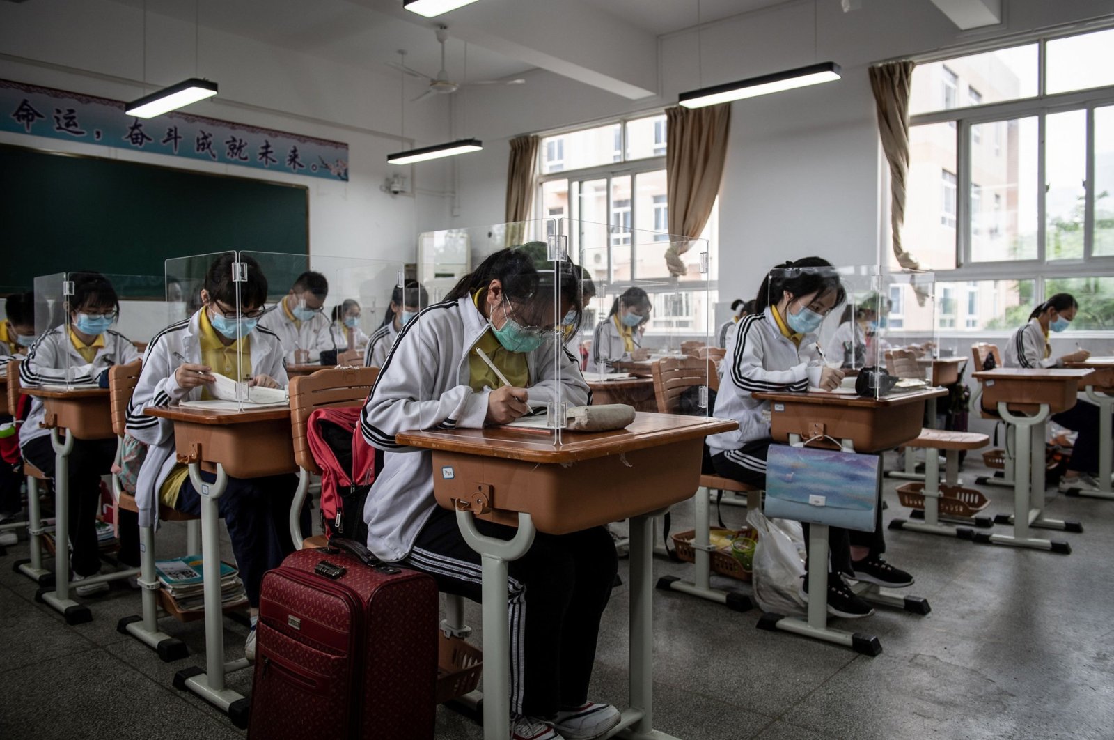 High school senior students study in a classroom, in Wuhan, China, May 6, 2020. (AFP Photo)