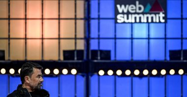 Moonshot Ventures founder Mark MacGann speaks at the web summit, in Lisbon, Portugal, Nov. 2, 2022. (AFP Photo)