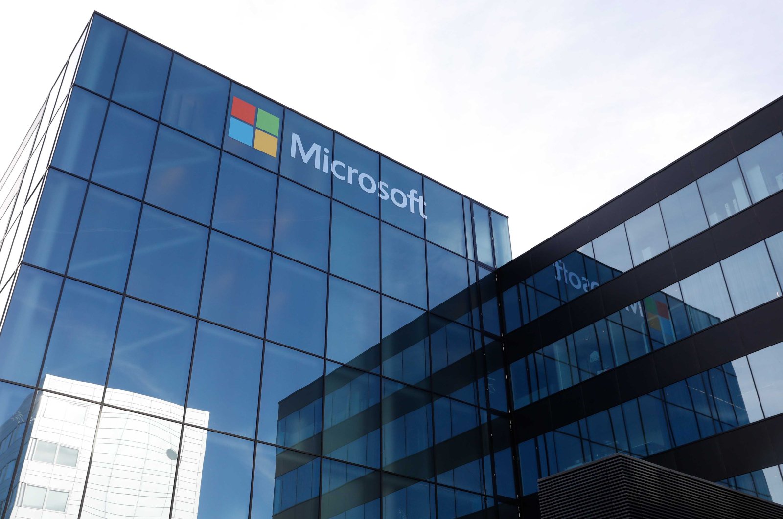 Exterior view on the renewed office of Microsoft, Schiphol, the Netherlands, Oct. 31, 2018. (EPA Photo)