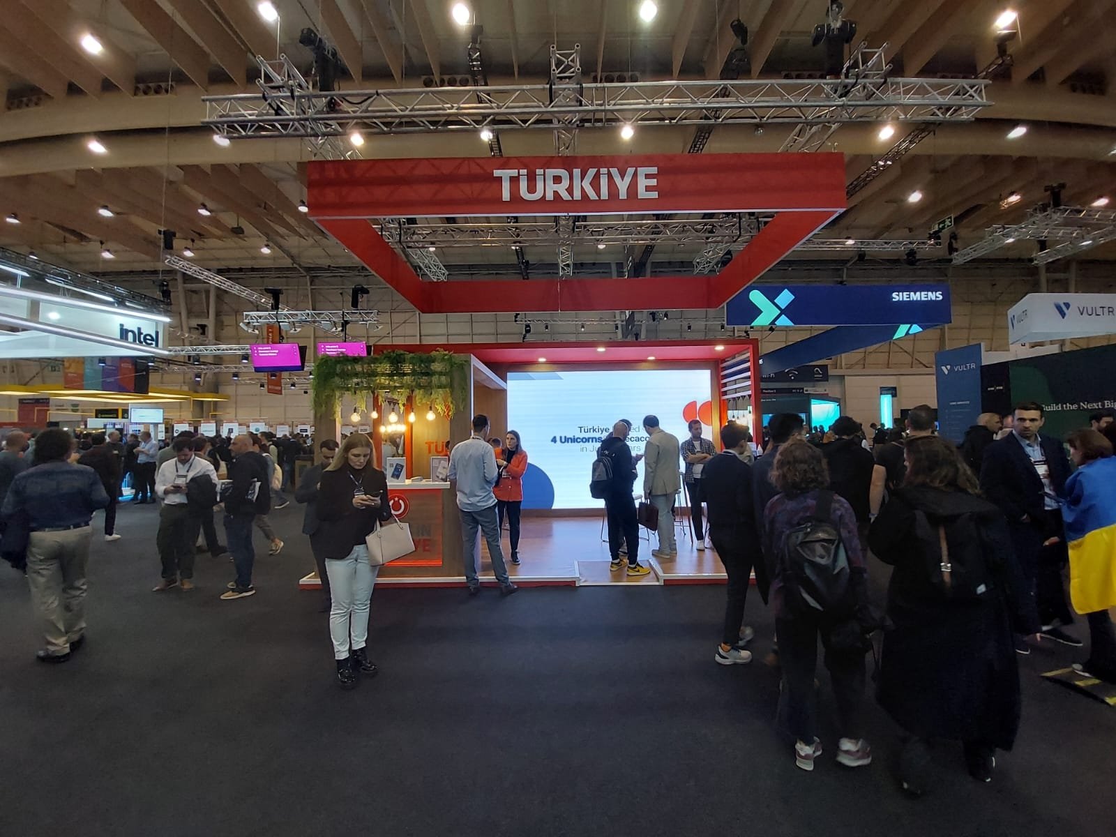 A Türkiye booth is seen on the sidelines of Web Summit, in Lisbon, Portugal, Nov. 4, 2022. (AA Photo)